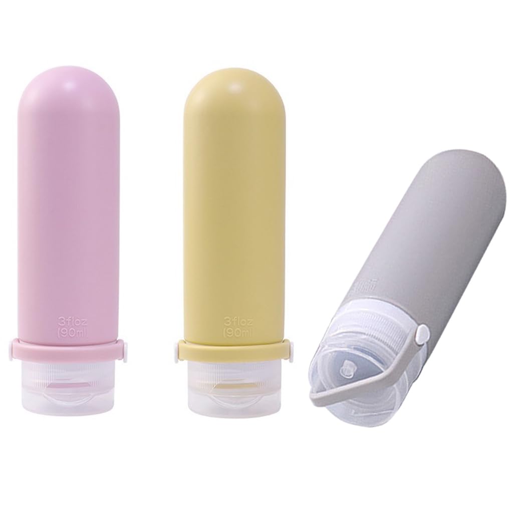 MAYCREATE 3pcs Silicone Travel Bottles for Toiletries, 90ml Travel Toiletry Bottles, Soft Squeeze Travel Toiletries Bottle with Leakproof Lid, Refillable Lotion Dispenser Shampoo Bottle Kit MAYCREATE 3pcs Silicone Travel Bottles for Toiletries, 90ml Travel Toiletry Bottles, Soft Squeeze Travel Toiletries Bottle with Leakproof Lid, Refillable Lotion Dispenser Shampoo Bottle Kit